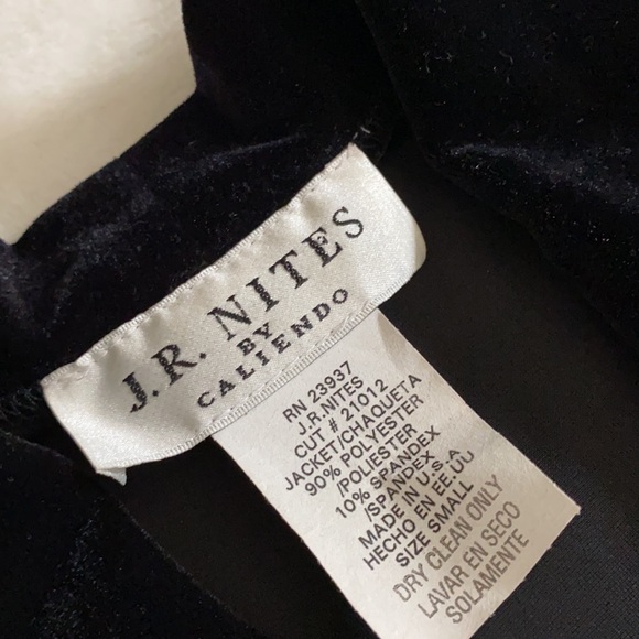 {VTG} J.R. Nites by Caliendo | Long Velvet Velour Open Front Cardigan Jacket (S) - Picture 9 of 16